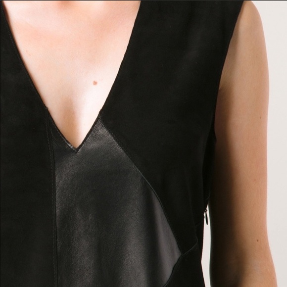 Derek Lam 10 Crosby black real leather suede dress - Picture 4 of 14
